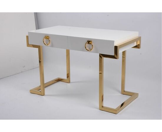 Стол-консоль Атлас МС9002-120W, 120х60х78 см, белый глянцевый | Интернет магазин мебели и декора LifeDekor