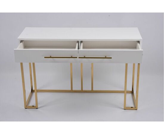 Стол-консоль Альма МС9005-120W, 120х40х78 см, белый глянцевый, изображение 9 | Интернет магазин мебели и декора LifeDekor