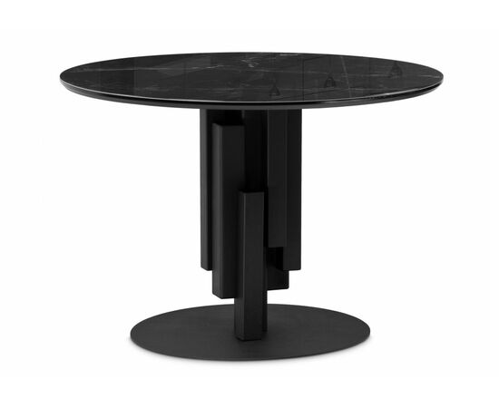 Стол стеклянный Калипсо 110х75 черный мрамор / черный | Интернет магазин мебели и декора LifeDekor