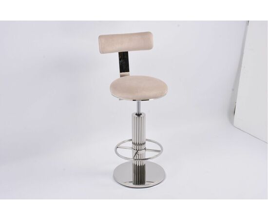 Стул барный Вивиан MC111-GR-3, светло-серый/глянцевое серебро, изображение 2 | Интернет магазин мебели и декора LifeDekor