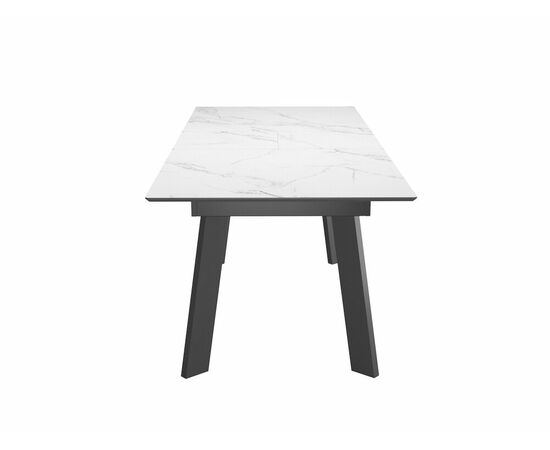 Стол DikLine DKH160, керамика 160(200)х90, мрамор белый матовый, опоры черные (2 уп.), изображение 7 | Интернет магазин мебели и декора LifeDekor