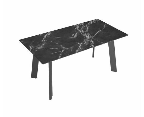 Стол DikLine DKH160, керамика 160(200)х90, мрамор черный матовый, опоры черные (2 уп.), изображение 3 | Интернет магазин мебели и декора LifeDekor