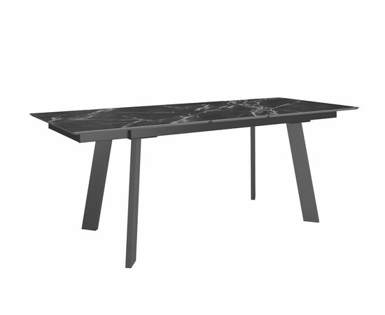 Стол DikLine DKH160, керамика 160(200)х90, мрамор черный матовый, опоры черные (2 уп.), изображение 5 | Интернет магазин мебели и декора LifeDekor