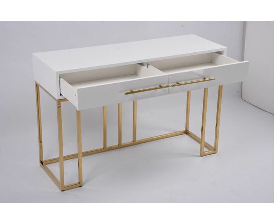 Стол-консоль Альма МС9005-120W, 120х40х78 см, белый глянцевый, изображение 10 | Интернет магазин мебели и декора LifeDekor