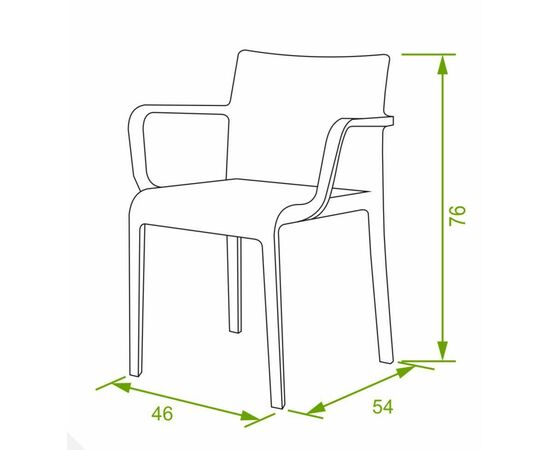 Стул Turn, пластик капучино с подлокотниками, изображение 6 | Интернет магазин мебели и декора LifeDekor