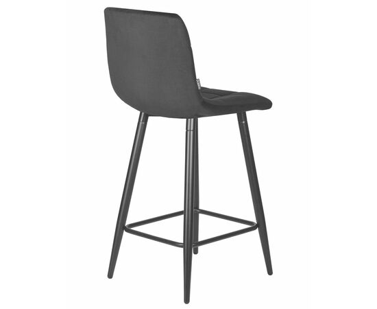 Стул полубарный DOBRIN OLIVIA, черные матовые ножки, черный велюр (108-77), Вариант: черные матовые ножки, черный велюр (108-77), изображение 4 | Интернет магазин мебели и декора LifeDekor