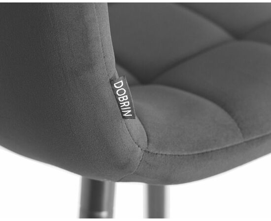 Стул полубарный DOBRIN OLIVIA, черные матовые ножки, черный велюр (108-77), Вариант: черные матовые ножки, черный велюр (108-77), изображение 7 | Интернет магазин мебели и декора LifeDekor