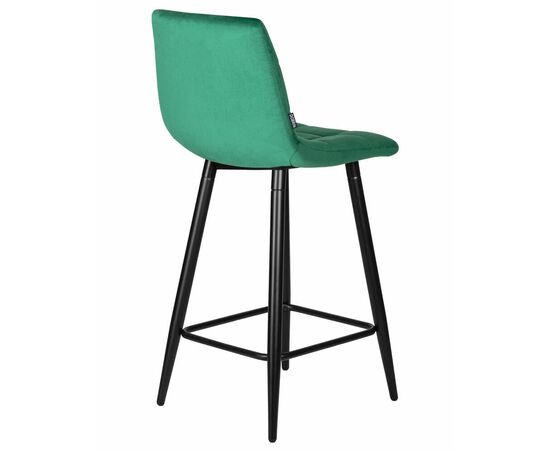 Стул полубарный DOBRIN OLIVIA, черные матовые ножки, зелёный велюр (108-64), Вариант: черные матовые ножки, зелёный велюр (108-64), изображение 4 | Интернет магазин мебели и декора LifeDekor