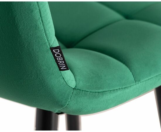Стул полубарный DOBRIN OLIVIA, черные матовые ножки, зелёный велюр (108-64), Вариант: черные матовые ножки, зелёный велюр (108-64), изображение 8 | Интернет магазин мебели и декора LifeDekor