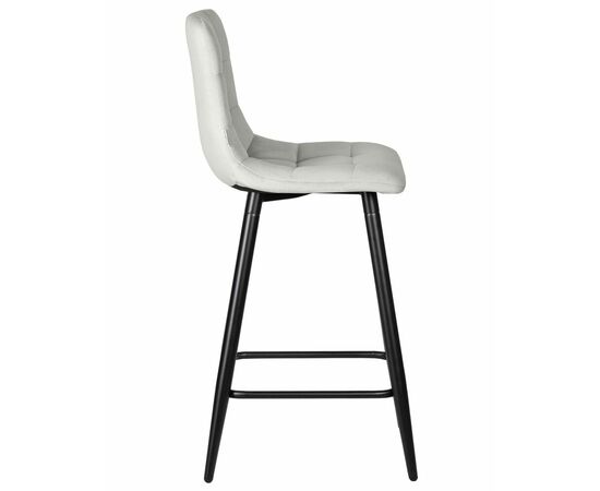 Стул полубарный DOBRIN OLIVIA, черные матовые ножки, светло-серый велюр (108-52), Вариант: черные матовые ножки, светло-серый велюр (108-52), изображение 3 | Интернет магазин мебели и декора LifeDekor