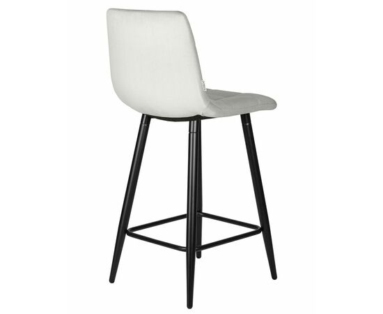 Стул полубарный DOBRIN OLIVIA, черные матовые ножки, светло-серый велюр (108-52), Вариант: черные матовые ножки, светло-серый велюр (108-52), изображение 4 | Интернет магазин мебели и декора LifeDekor