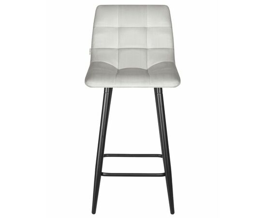 Стул полубарный DOBRIN OLIVIA, черные матовые ножки, светло-серый велюр (108-52), Вариант: черные матовые ножки, светло-серый велюр (108-52), изображение 6 | Интернет магазин мебели и декора LifeDekor