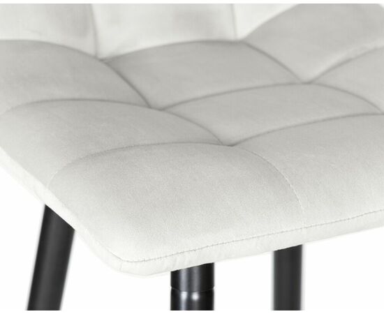 Стул полубарный DOBRIN OLIVIA, черные матовые ножки, светло-серый велюр (108-52), Вариант: черные матовые ножки, светло-серый велюр (108-52), изображение 7 | Интернет магазин мебели и декора LifeDekor