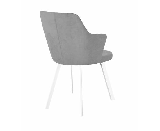 Стул DikLine 345 C56 серый, ножки белые, изображение 3 | Интернет магазин мебели и декора LifeDekor
