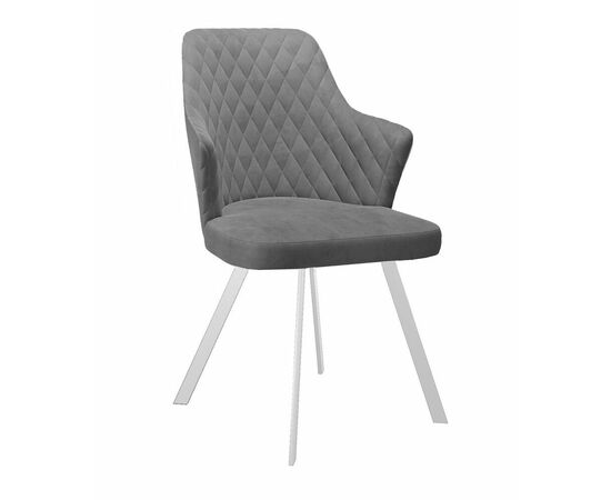 Стул DikLine 345 C56 серый, ножки белые | Интернет магазин мебели и декора LifeDekor