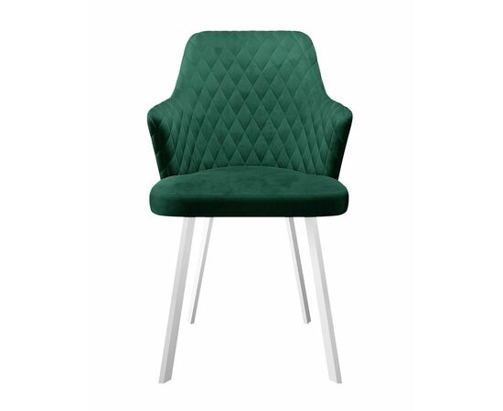 Стул DikLine 345 K13 изумруд, ножки белые, изображение 2 | Интернет магазин мебели и декора LifeDekor