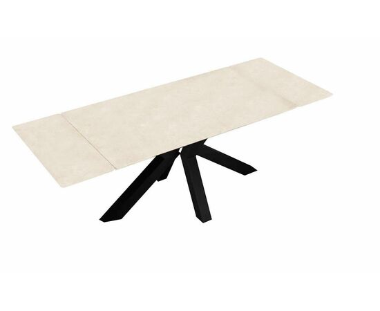 Стол DikLine SFE140 Керамика Krater Perla (бежевый матовый)/подстолье черное/опоры черные (2 уп.), изображение 2 | Интернет магазин мебели и декора LifeDekor