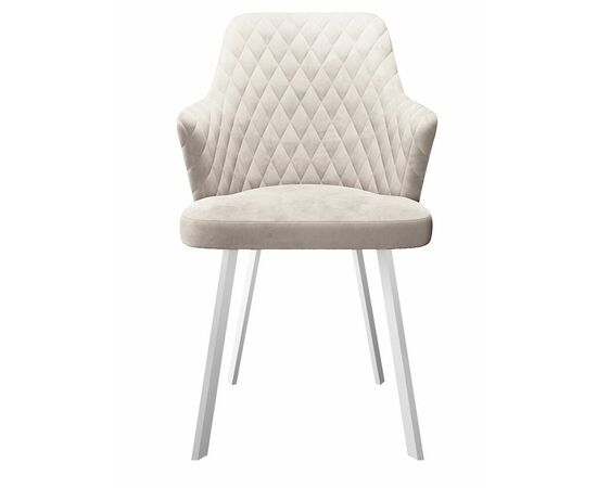 Стул DikLine 345 C103 крем, ножки белые, изображение 2 | Интернет магазин мебели и декора LifeDekor