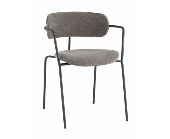 Стул Дженни букле темно-серый каркас антрацитово-серый муар | Интернет магазин мебели и декора LifeDekor