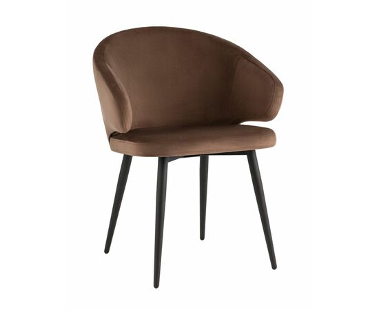 Стул с подлокотниками Codo велюр коричневый | Интернет магазин мебели и декора LifeDekor