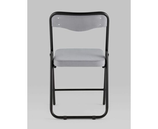 Складной стул Джонни велюр серый каркас черный матовый, изображение 7 | Интернет магазин мебели и декора LifeDekor