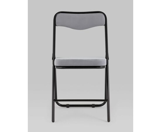 Складной стул Джонни велюр серый каркас черный матовый, изображение 3 | Интернет магазин мебели и декора LifeDekor