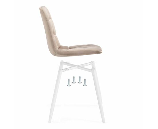 Стул на металлокаркасе Чилли К бежевый velutto 05 / черный, изображение 4 | Интернет магазин мебели и декора LifeDekor