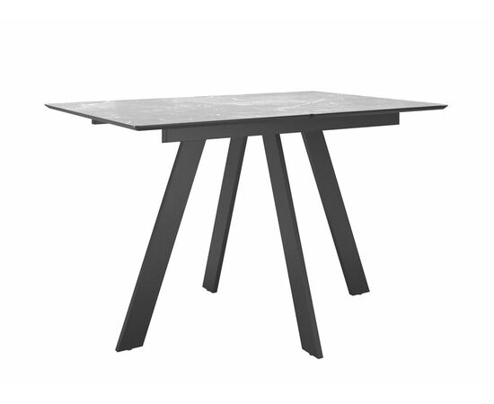 Стол DikLine DKD140, керамика 140(180)х80, мрамор серый матовый, опоры черные (2 уп.) | Интернет магазин мебели и декора LifeDekor