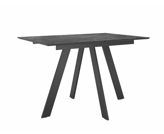 Стол DikLine DKD140, керамика 140(180)х80, мрамор черный матовый, опоры черные (2 уп.) | Интернет магазин мебели и декора LifeDekor