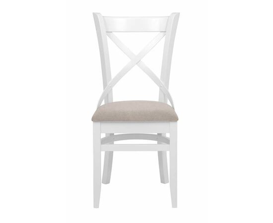 Стул "Хью" (Белая эмаль/бежевый М02), изображение 2 | Интернет магазин мебели и декора LifeDekor