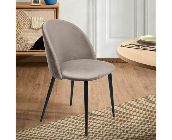 Стул Thomas, бархат пепельно-бежевый 25, изображение 10 | Интернет магазин мебели и декора LifeDekor