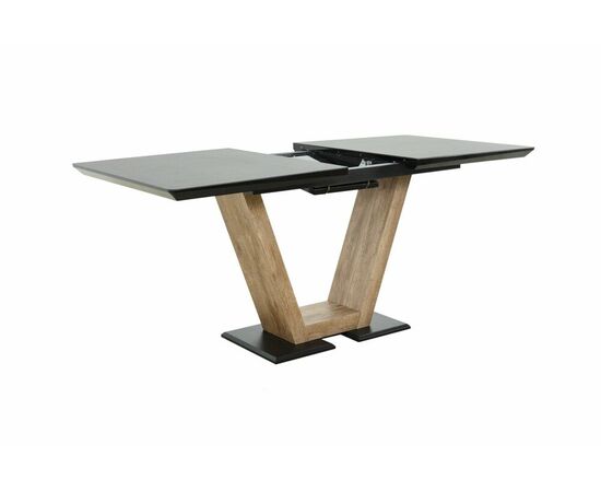 Стол Торонто 140, Черный с чёрным стеклом/Ель умбра, черный, изображение 4 | Интернет магазин мебели и декора LifeDekor