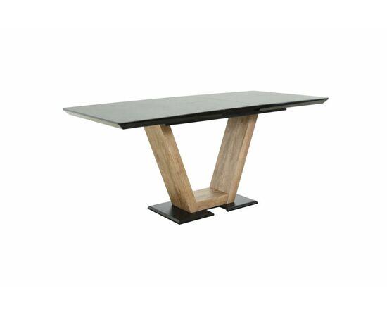 Стол Торонто 140, Черный с чёрным стеклом/Ель умбра, черный, изображение 5 | Интернет магазин мебели и декора LifeDekor