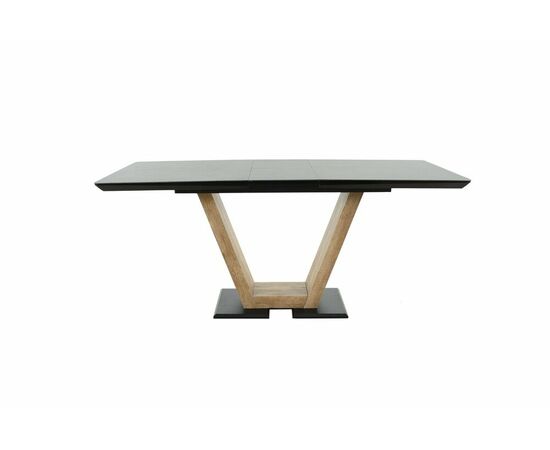 Стол Торонто 140, Черный с чёрным стеклом/Ель умбра, черный, изображение 6 | Интернет магазин мебели и декора LifeDekor