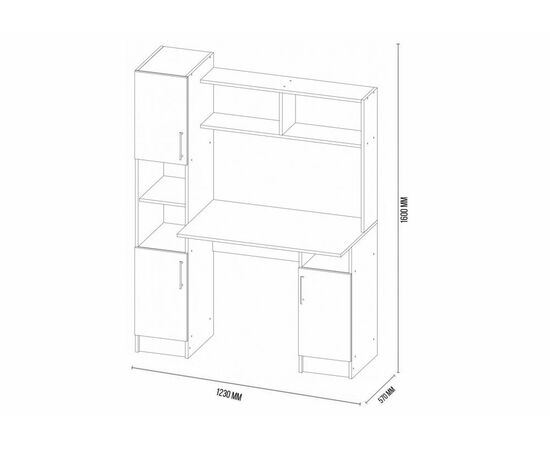 Компьютерный стол Эндо дуб вотан / белый, изображение 3 | Интернет магазин мебели и декора LifeDekor