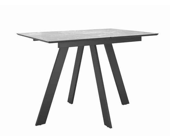 Стол DikLine DKD140, керамика 140(180)х80, мрамор серый матовый, опоры черные (2 уп.), изображение 3 | Интернет магазин мебели и декора LifeDekor