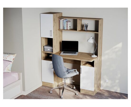 Компьютерный стол Эндо дуб вотан / белый, изображение 2 | Интернет магазин мебели и декора LifeDekor