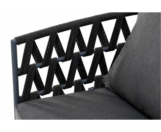 "Диего" диван 2-местный плетеный из роупа, каркас алюминий белый муар, роуп бежевый круглый, ткань бежевая 052, изображение 6 | Интернет магазин мебели и декора LifeDekor