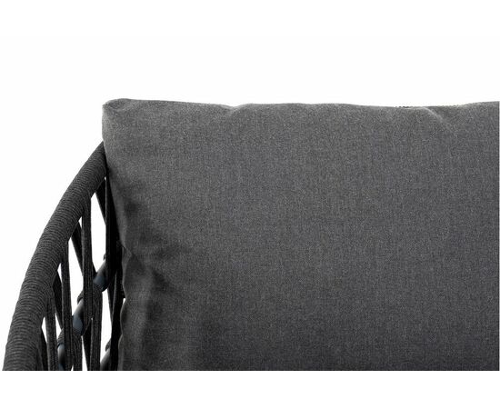 "Диего" диван 2-местный плетеный из роупа, каркас алюминий белый муар, роуп бежевый круглый, ткань бежевая 052, изображение 7 | Интернет магазин мебели и декора LifeDekor