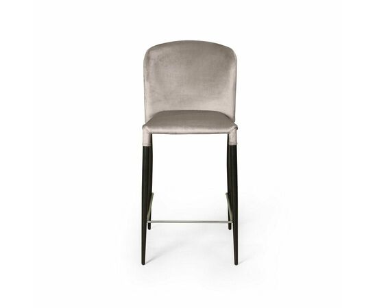 Стул полубарный Albert, бархат пепельно-бежевый 25 /опора конус, изображение 2 | Интернет магазин мебели и декора LifeDekor