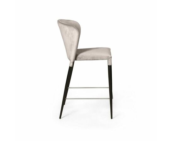 Стул полубарный Albert, бархат пепельно-бежевый 25 /опора конус, изображение 3 | Интернет магазин мебели и декора LifeDekor