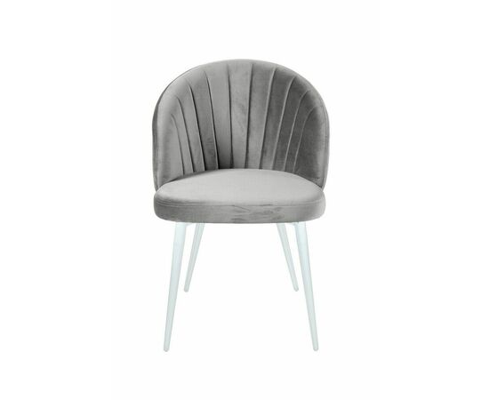 Стул Mont Blanc, бархат серый 02 / белый конус, изображение 2 | Интернет магазин мебели и декора LifeDekor