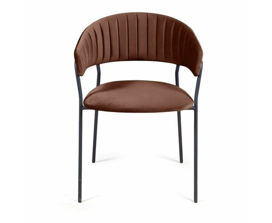 Стул Kelly с подлокотниками, бархат коричневый 12, изображение 2 | Интернет магазин мебели и декора LifeDekor