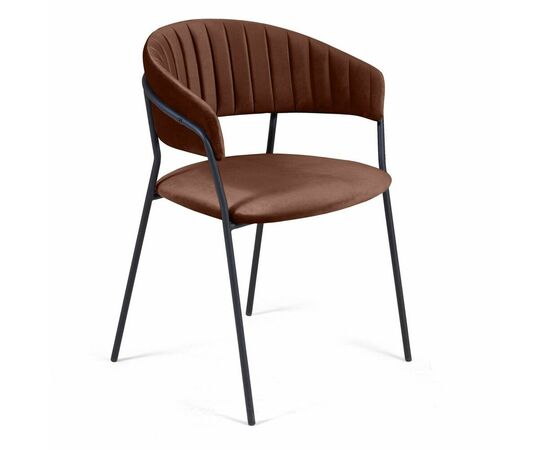 Стул Kelly с подлокотниками, бархат коричневый 12 | Интернет магазин мебели и декора LifeDekor