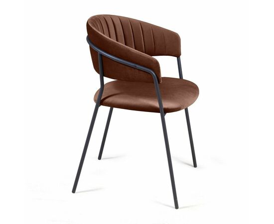 Стул Kelly с подлокотниками, бархат коричневый 12, изображение 3 | Интернет магазин мебели и декора LifeDekor