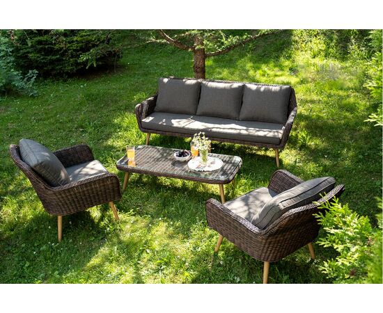 "Прованс" лаунж-зона плетеная из искусственного ротанга, цвет коричневый, изображение 2 | Интернет магазин мебели и декора LifeDekor