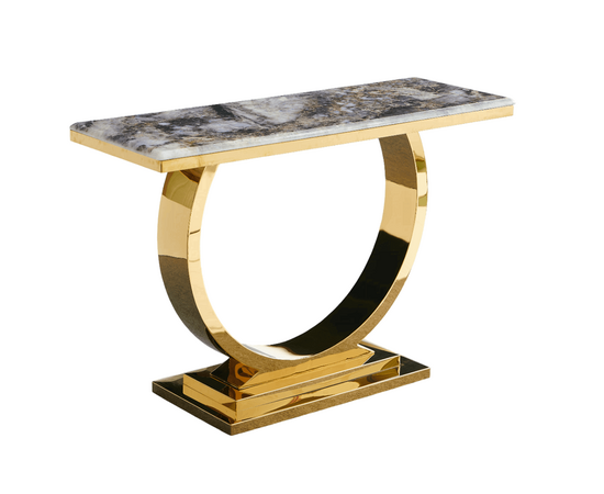 Стол-консоль Лира IST-806,120х40х76 см, темно-серый/золотой | Интернет магазин мебели и декора LifeDekor