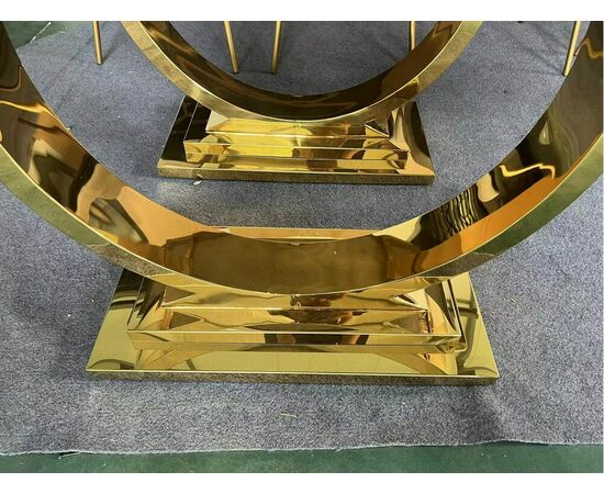 Стол-консоль Лира IST-806,120х40х76 см, темно-серый/золотой, изображение 2 | Интернет магазин мебели и декора LifeDekor