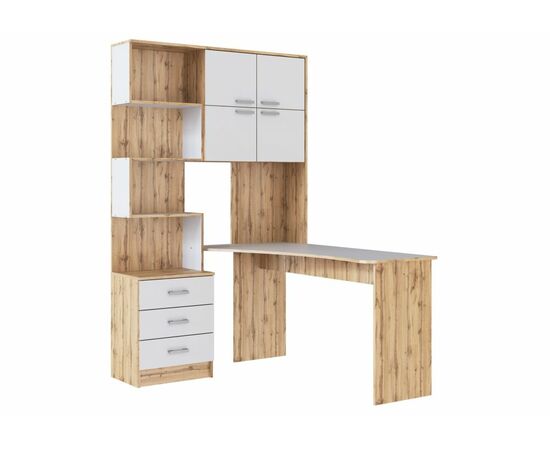 Компьютерный стол Ганор правый дуб вотан / белый | Интернет магазин мебели и декора LifeDekor