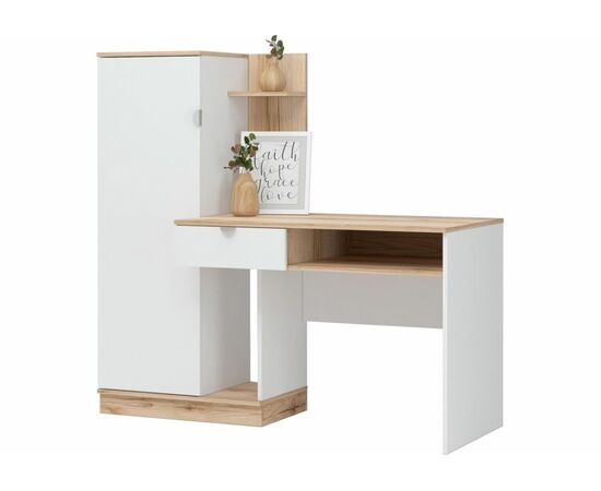 Компьютерный стол Джидда 1500 белый / дуб делано | Интернет магазин мебели и декора LifeDekor